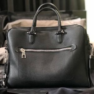 MENS BLACK LEATHER WORKBAG